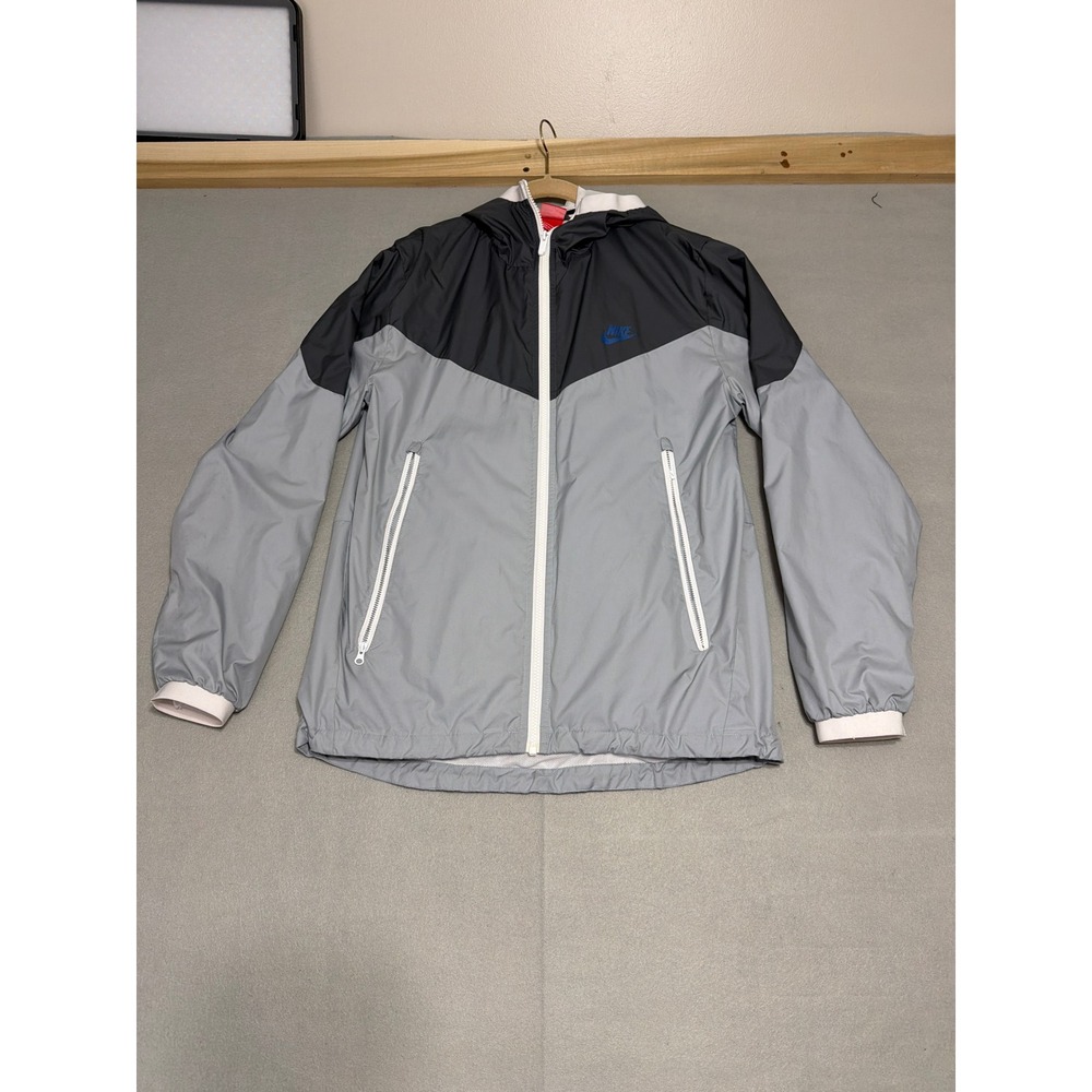 Nike Windrunner Hooded Jacket Grey Black Colorblock Mesh Lined 917809-021 Mens S